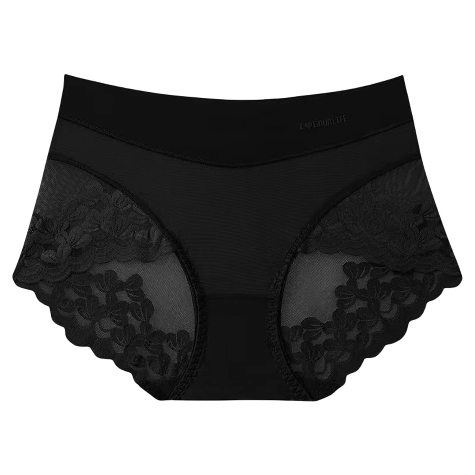 Culotte Hipster Donna Pizzo Donna Sexy di Grandi Dimensioni French Satin Mid-Vita Mutandine 3 Confezioni-E-40-55 kg