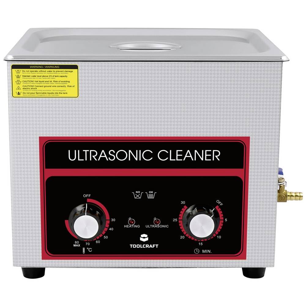 Toolcraft USC-1000 Ultraschallreiniger Werkstatt, Schmuck, Bürobedarf 440 W 10 l mit Heizung, mit Reinigungskorb