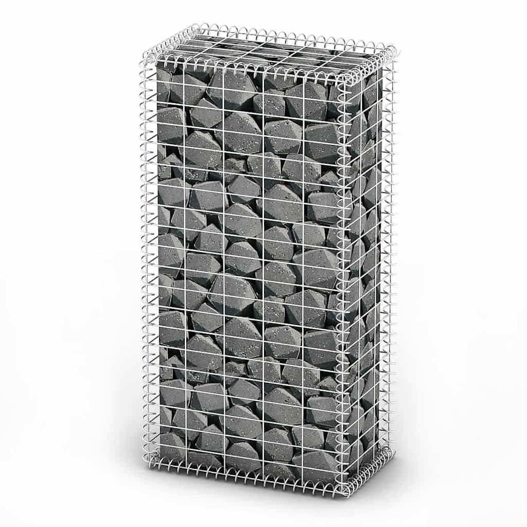 Yngbhfnop Silver Heavy Duty Gabion Basket With Lids Galvanised Steel Wire 100X50x30cm For Retaining Wall Garden Fence Landscape Decoration