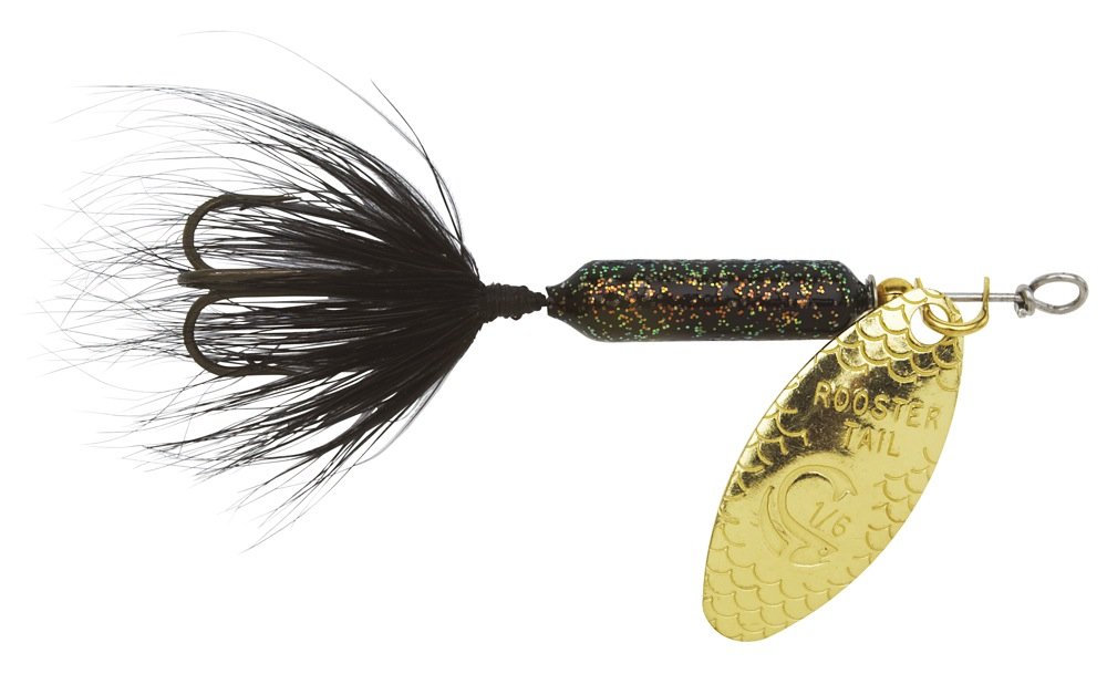 Yakima Bait Wordens Original Rooster Tail Spinner Lure, Glitter Black, 1/16-Ounce โ image 1