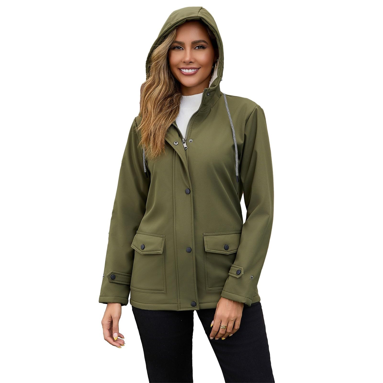 Regenjacke Damen Wasserdicht Atmungsaktiv Winddicht Faltbar Leichte Regenmantel Kapuze Mit Kordelzug Lang Outdoorjacke Regenponcho,Regenjacke Ultraleicht Damen,Halloween/Weihnachten/Geschenk