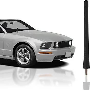 7 Black External Antenna Mast Compatible for Ford Mustang 1979-2009 - Automotive Antenna Replacement for Cars, Trucks & SUV - FM AM Radio Compatible - Car & Truck Exterior Accessories