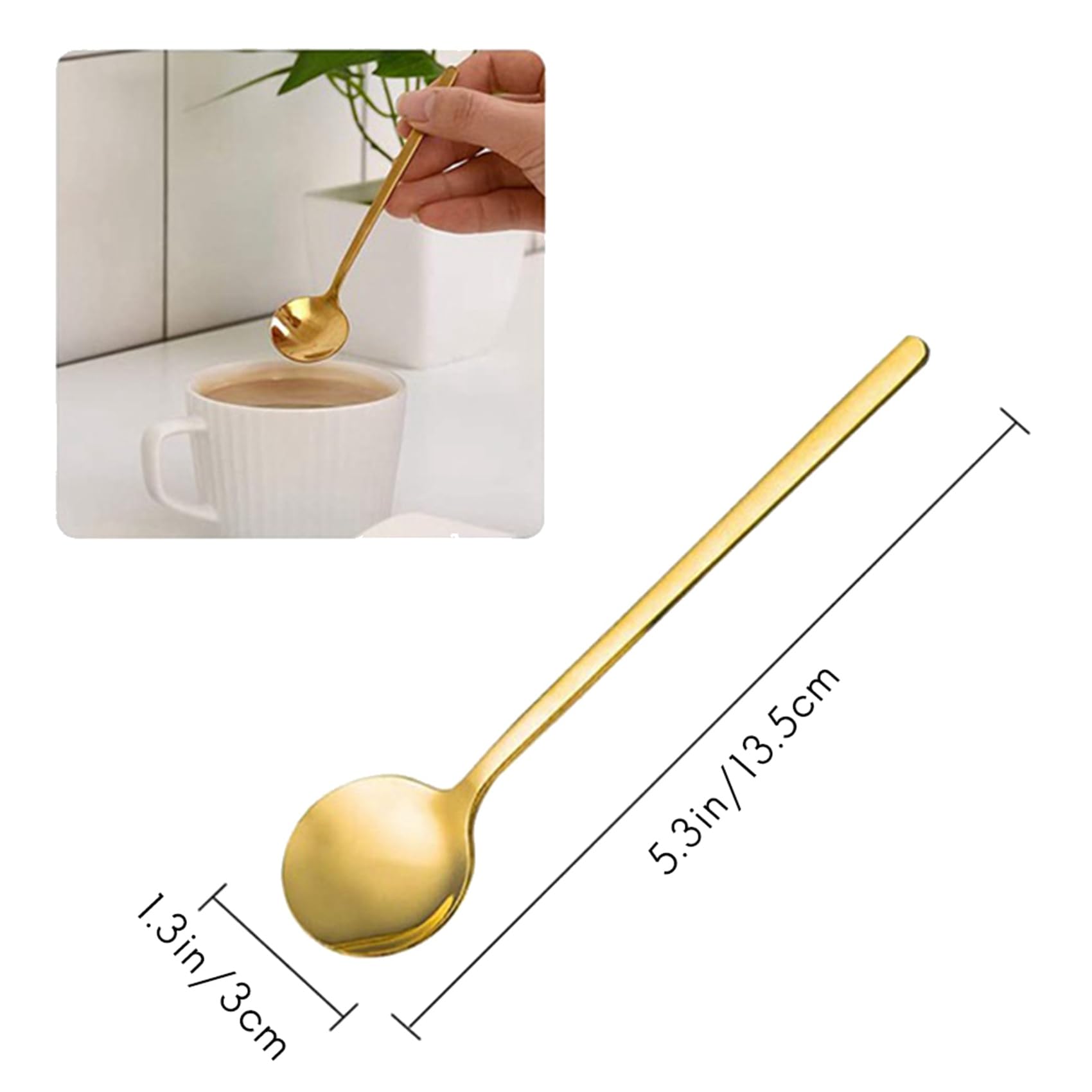 Acier Inoxydable 100 Pièces Cuillères à Cuillères à Café pour Café Sucre Dessert Gâteau Crème Glacée Soupe Antipasto (Or)