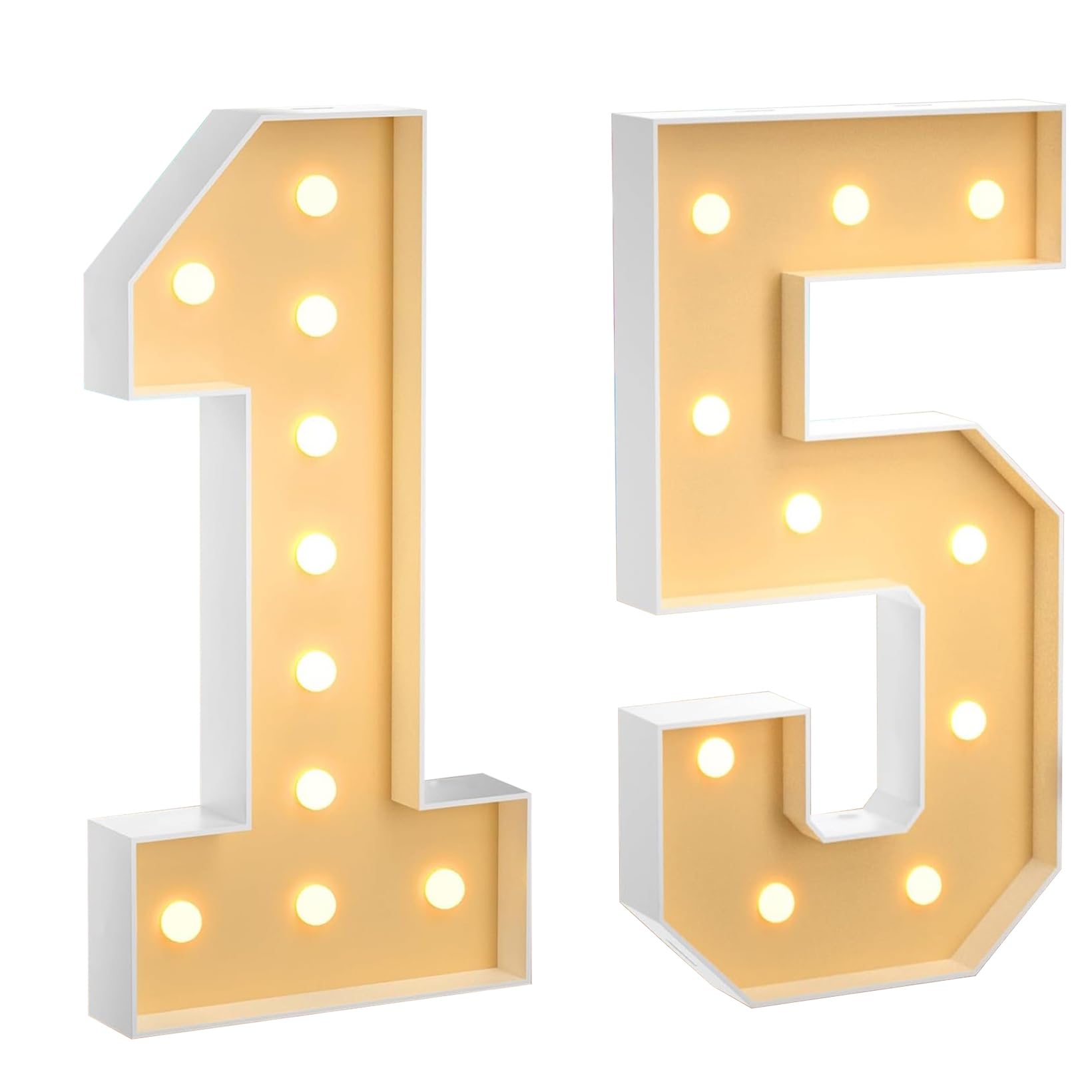 100 cm, número 15, números LED grandes, decoración de marquesina, mosaico blanco cálido, letrero para fiesta en casa, cumpleaños, boda, cumpleaños, Navidad