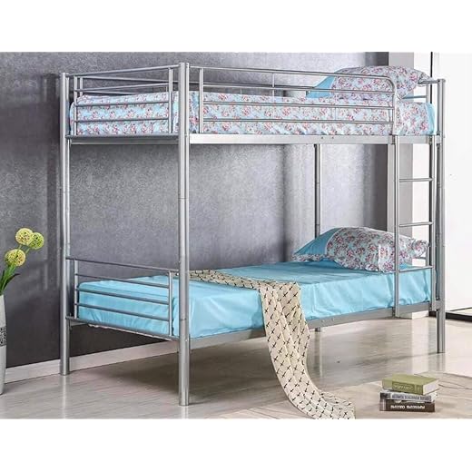Bunk Metal Bed 3x6ft 300kg Silver 300 Kg