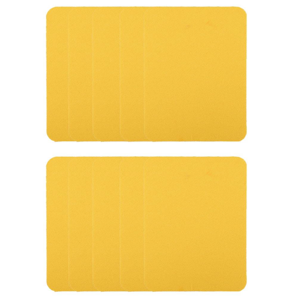 補修パッチ アイロン 単色10枚セット 9.5cm×12.5cm 黒 長方形 洋服 リペア 補修布 アイロン接着 貼付パッチ アイロンワッペン 布製 衣類 服の補修に DIY 手芸 自由に切り取れる (イエロー)