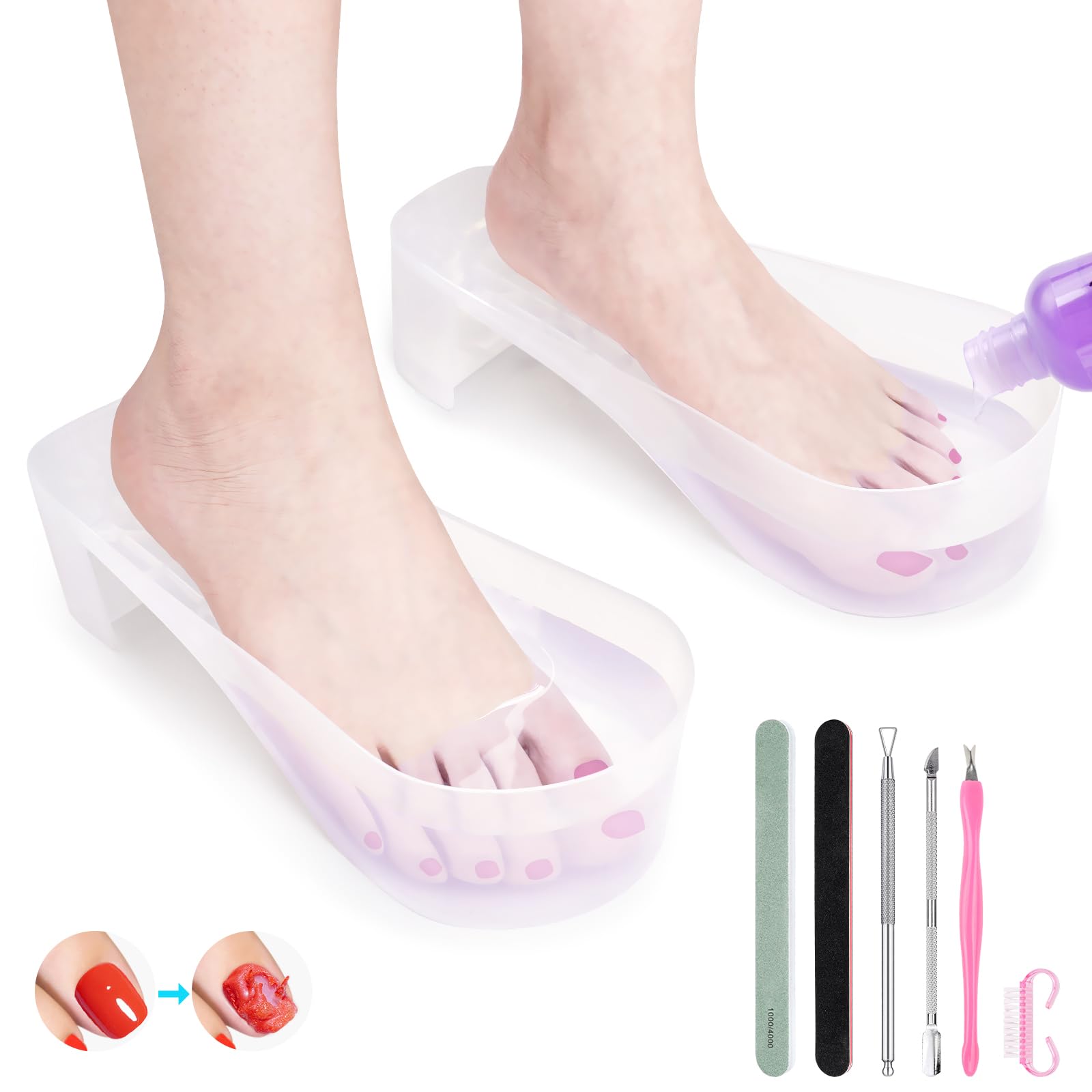 LIONVISON Acetone Nail Soaking Bowl: Toe Soak Off Bowl Manicure Soak Bowl Set