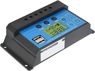 regulador de painel solar, controlador de carga solar leve 12v 24v porta de carregamento usb adaptável display lcd para casa (#3)