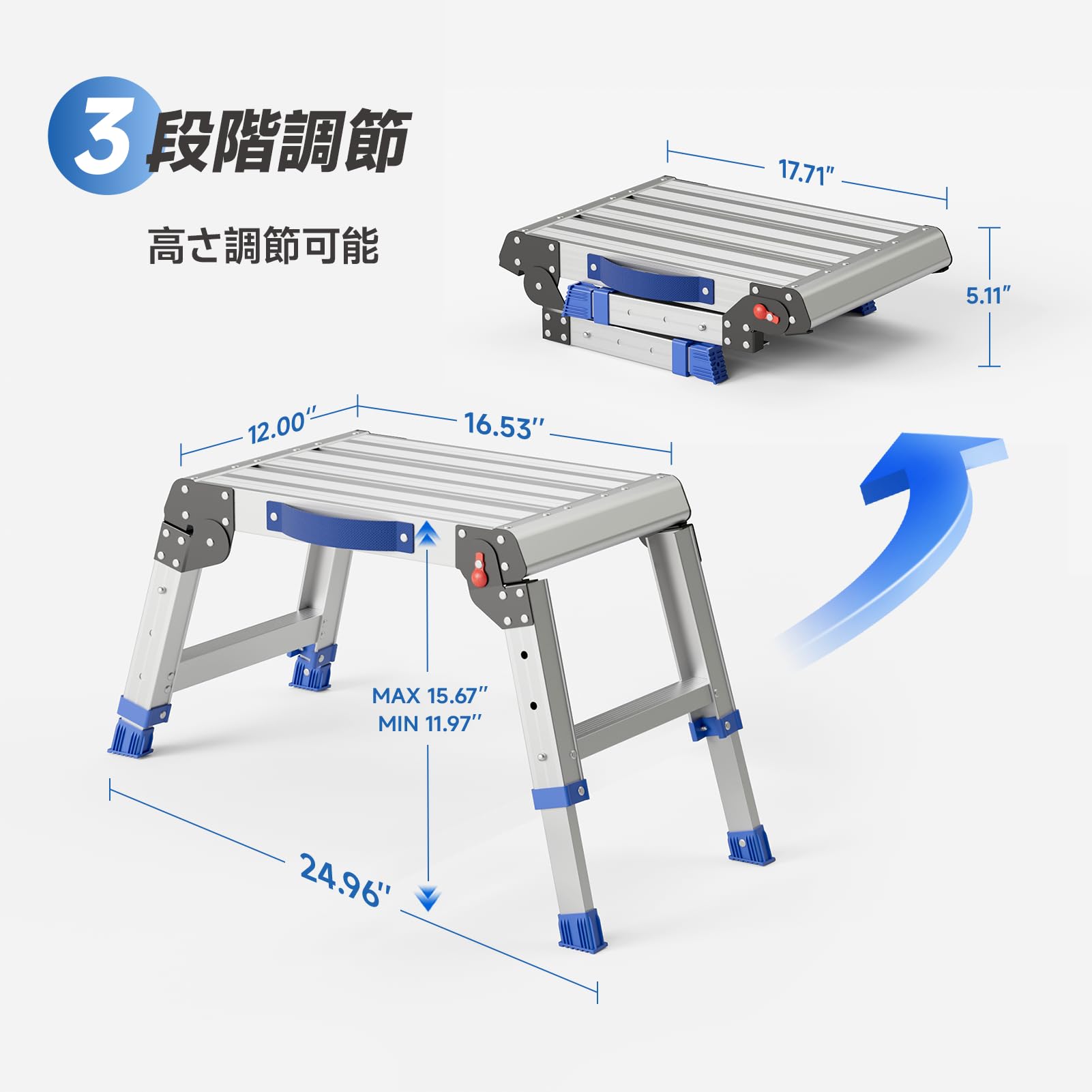 Amazon.co.jp: Loyodaアルミ作業台 洗車台 足場台 軽量&高耐荷重