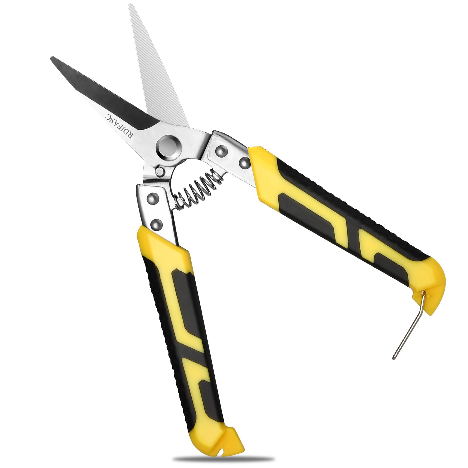 Tin Snips, Heavy Duty 8.5 Inch Straight Cut Snips with Sharp Chrome Vanadium Steel Blade, Aviation Metal Shears for Sheet Metal, Aluminum, Cardboard, and Cable