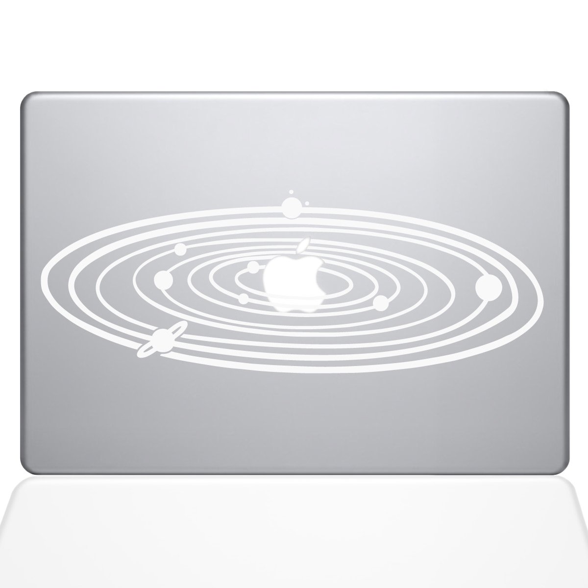 The Decal Guru 2067-MAC-13A-W Solar System Decal Vinyl Sticker, White, 13" MacBook Air