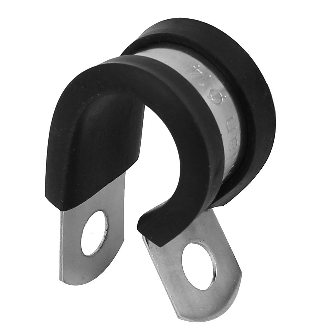 Aexit 14mm Dia Clamps EPDM Rubber Lined P Clips Cable Hose Pipe Clamps Strap Clamps Holder 5pcs