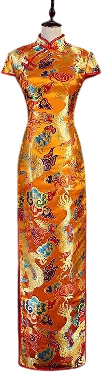 YAROVA Women's Cheongsam Dress -Fashion Women Elegant Orientale Cheongsam Party Banquet Slim Long Chinese Traditional