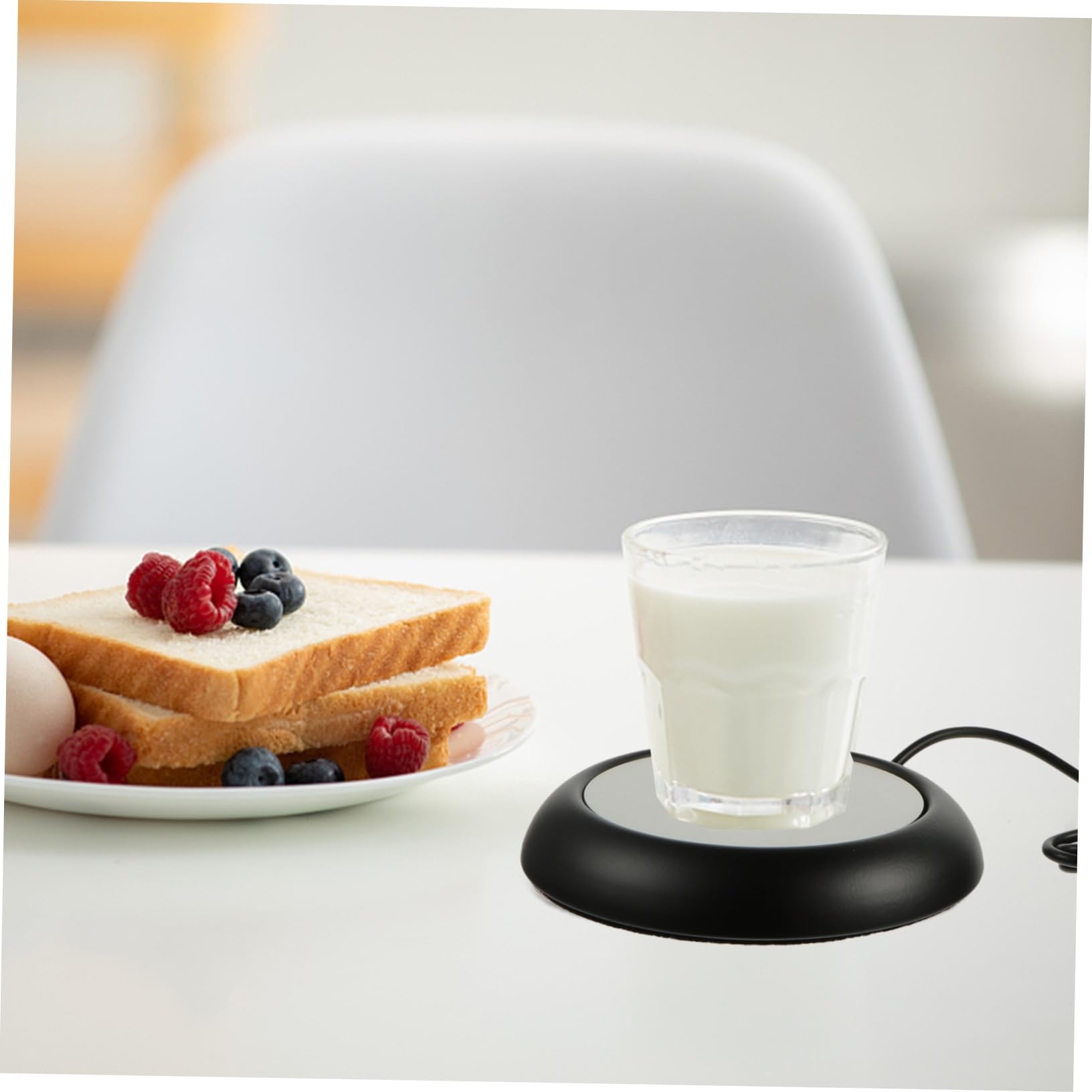 CATIEBYE USB Charging Cup Warmer Creative Insulation Pad for Milk Home Office Use Compact Design Keeps Beverages Warm All Day
