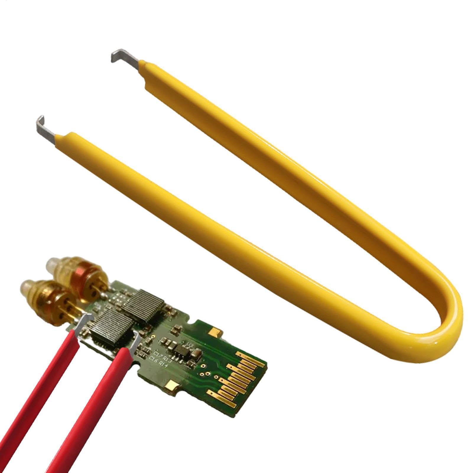 Pinze a clip antistatiche - Strumento di estrazione trucioli, estrattore a forma di U per chip IC, strumento di rimozione in acciaio inossidabile per chip IC, blocchi integrati e pinze a clip