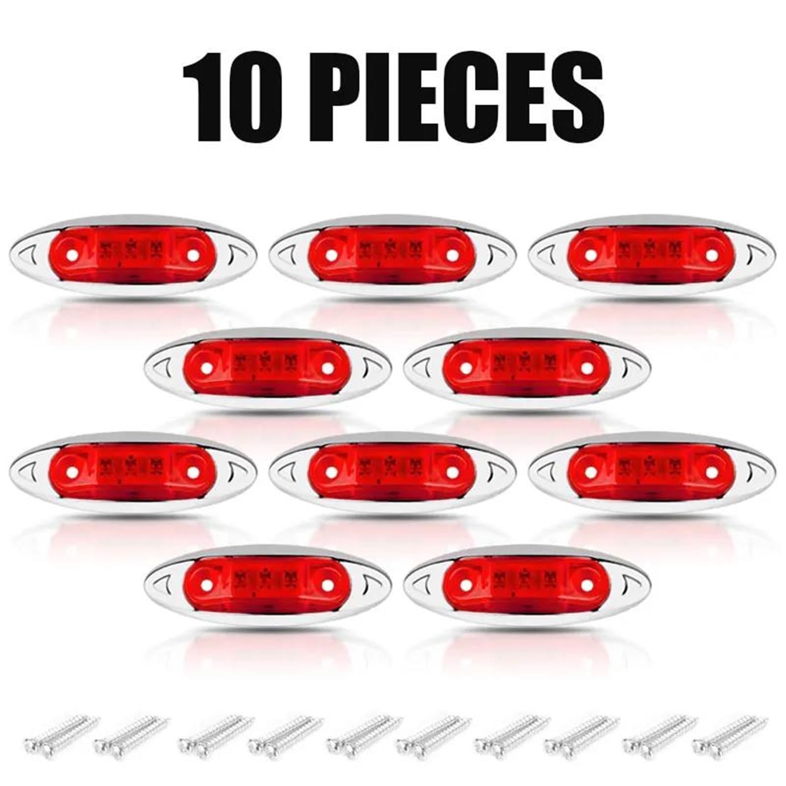 Freccia Auto LED Luce Posizione Laterale Luce Ingombro Fanale Posteriore Lampada Avvertimento Per Camion Rimorchio Autobus Barca Indicatore Laterale(10pcs Red)