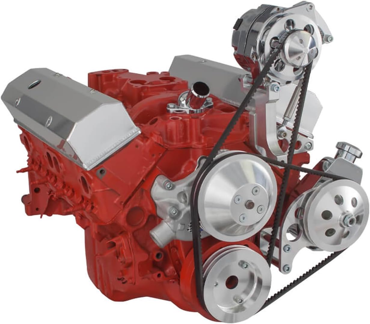 Small Block Chevy Short Water Pump V-Belt Kit - Power Steering and Alternator