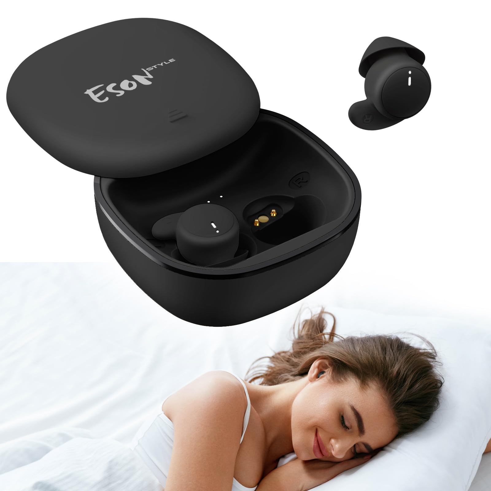 esonstyle Schlafkopfhörer Seitenschläfer Mini Kopfhörer zum Schlafen - Bluetooth 6.0, IPX6 Kabellose, Unsichtbare Schlaf kopfhörer für Entspannung, Sport und Reisen