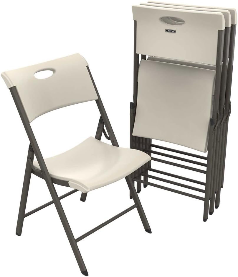 Lifetime Folding Chair, Contemporary Pack of 4, Almond