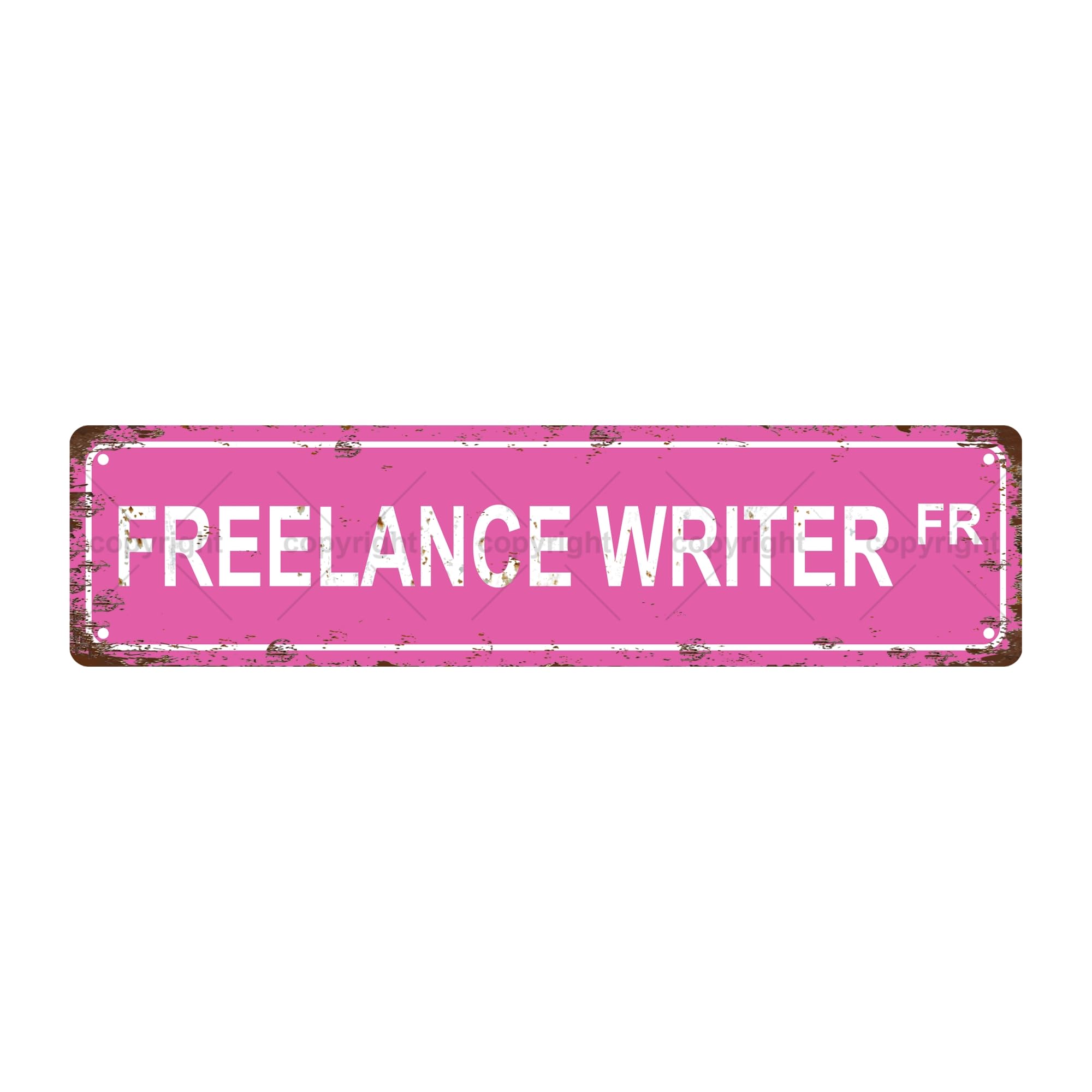 Freelance Writer FR Occupation Metal Tin Street Sign Bar Cafe Garage Cave Home Room Wall Bathroom Farmhouse Garden Porch Patio Decor,4x16 Inch