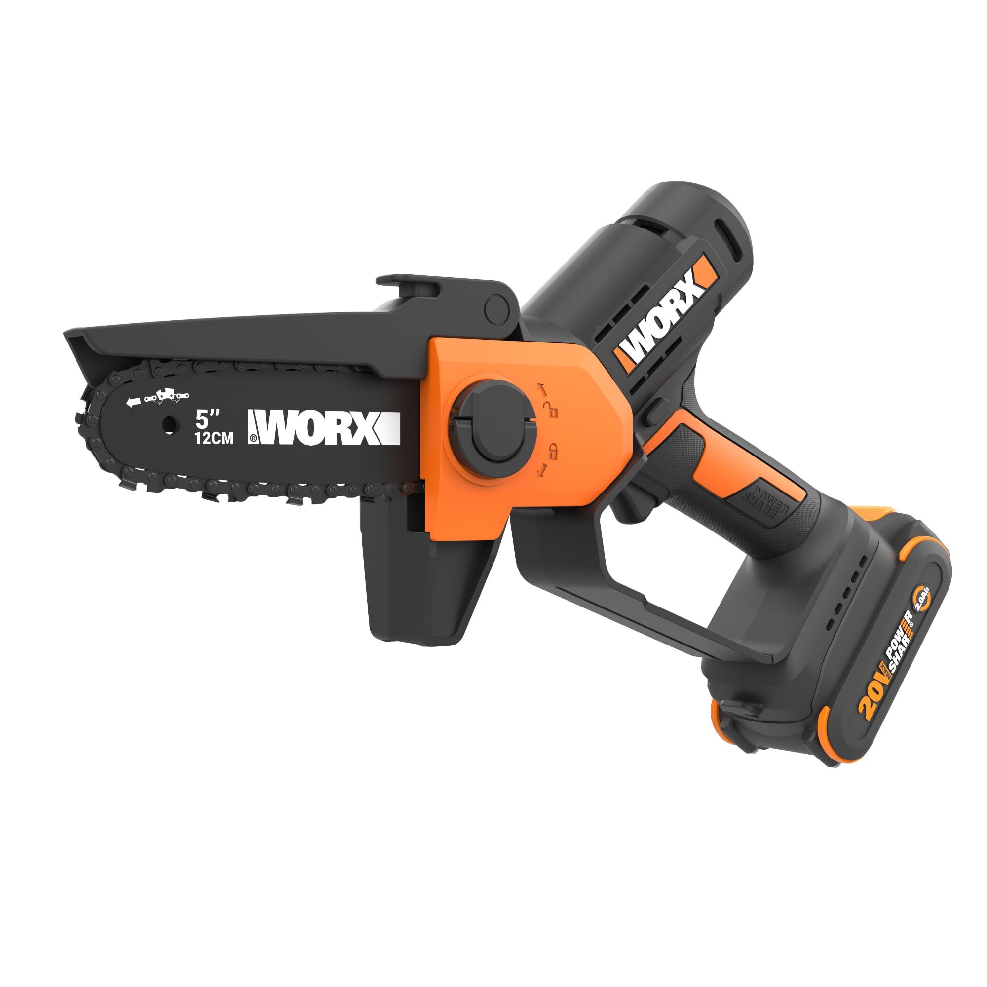 WORX Cordless Mini Chainsaw, 20V 5" Pruning Saw, WG326