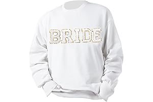 Bride to Be Sweatshirt for Women, Glitter Patch Bride Letter Shirts Chenille...