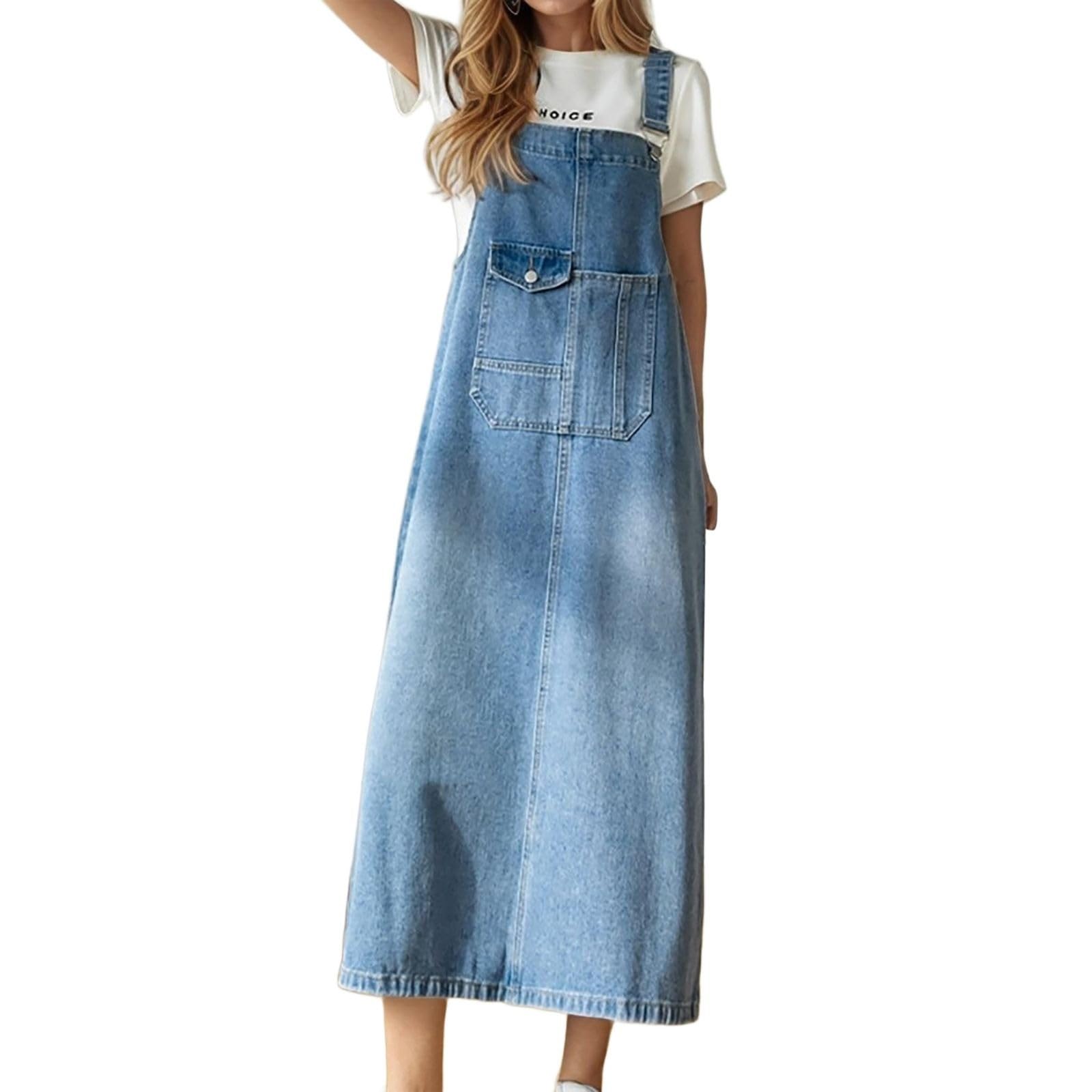 Genérico Vestido largo bohemio, para mujer, casual, fluido, otoño, bolsillos laterales, cartera, gran tamaño, lino, natural, flores, lunares A46