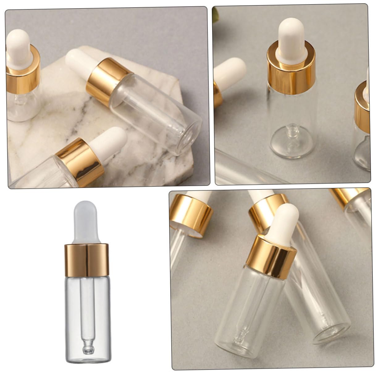 Beavorty Lot De 5 Flacons À Bille En Verre Anti-fuite Pour Voyage Flacons Distributeurs Multifonctions 10 Pièces X 5