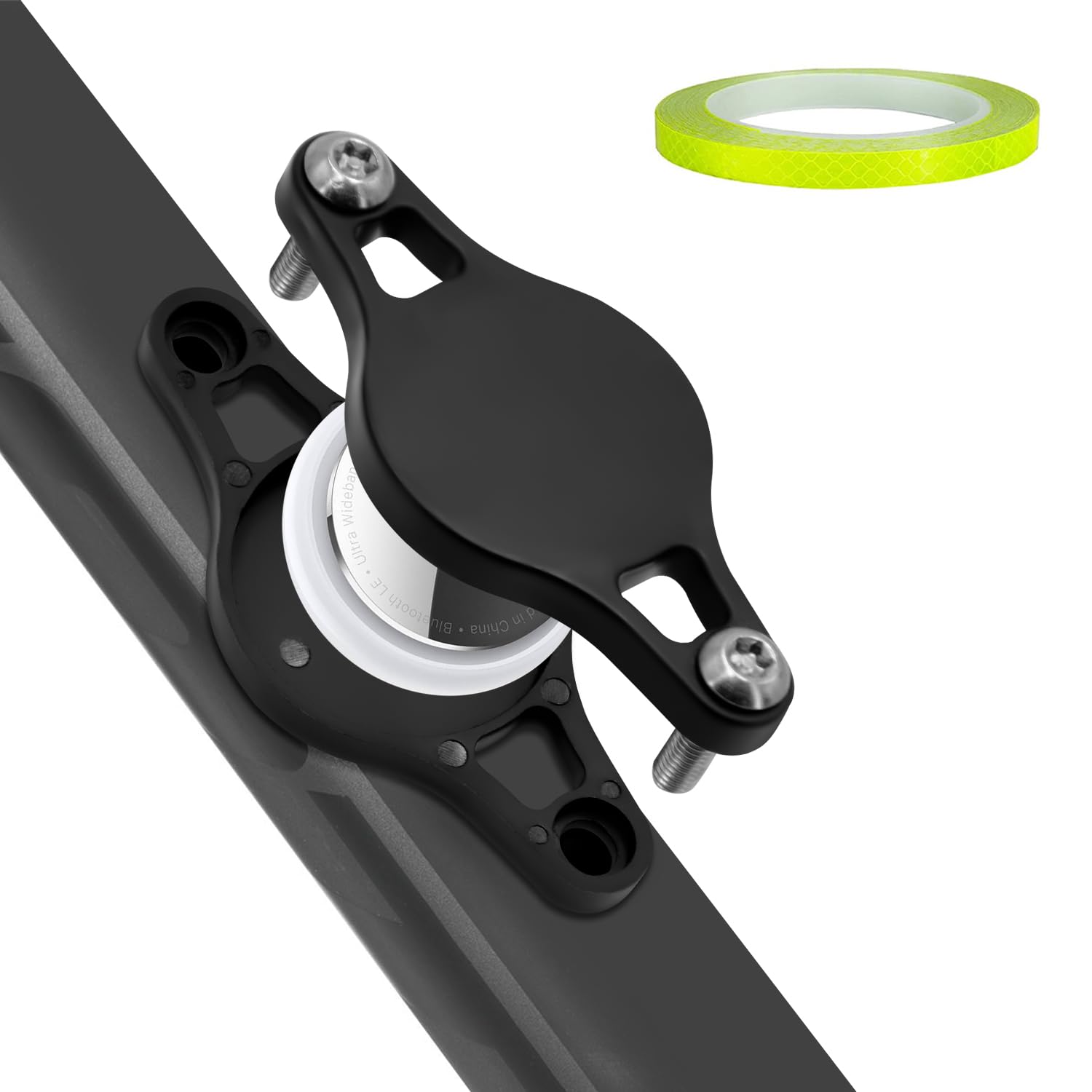 Waterproof AirTag Bike Mount Hidden: Bike AirTag Holder for Bike, Anti Theft AirTag for Bike, Bike Tracker Air Tag Bike AirTag Hidden Bike Mount Compatible with Apple AirTag with Reflective Tape