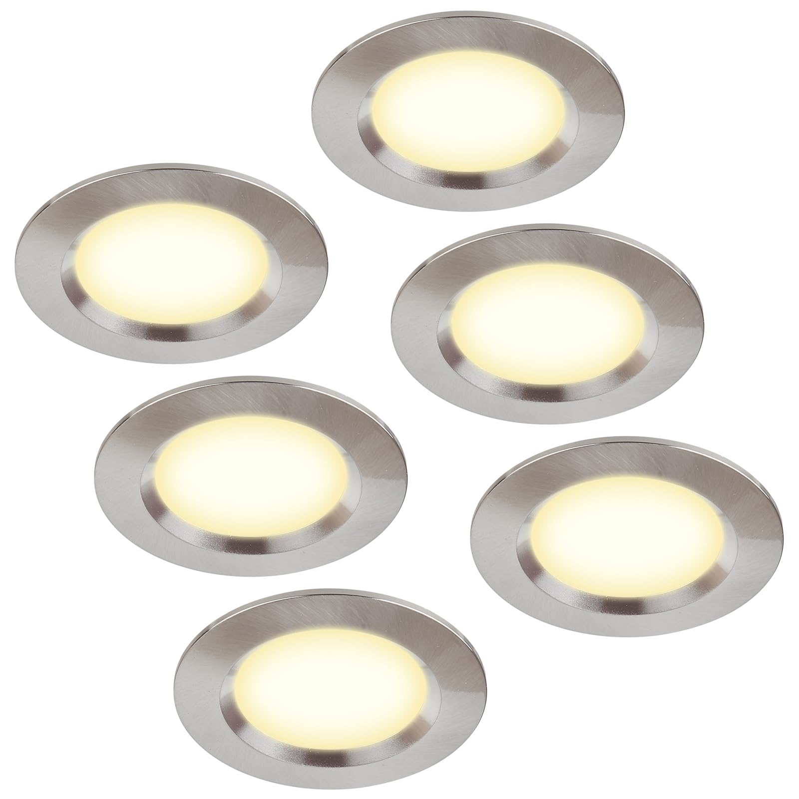 HCFEI 6er Set Möbelleuchte 12V ultra flach 3W LED-Einbaustra