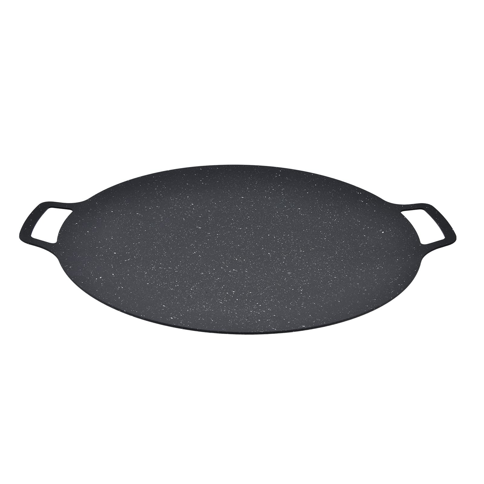 Griglia coreana per barbecue, 36 cm, antiaderente, rotonda, per cucinare in interni ed esterni, perfetta per casa, campeggio, escursionismo, griglia da tavolo nera