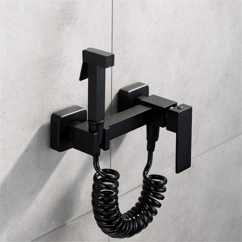 Pulvérisateur bidet à main douchette WC noire kit LWX