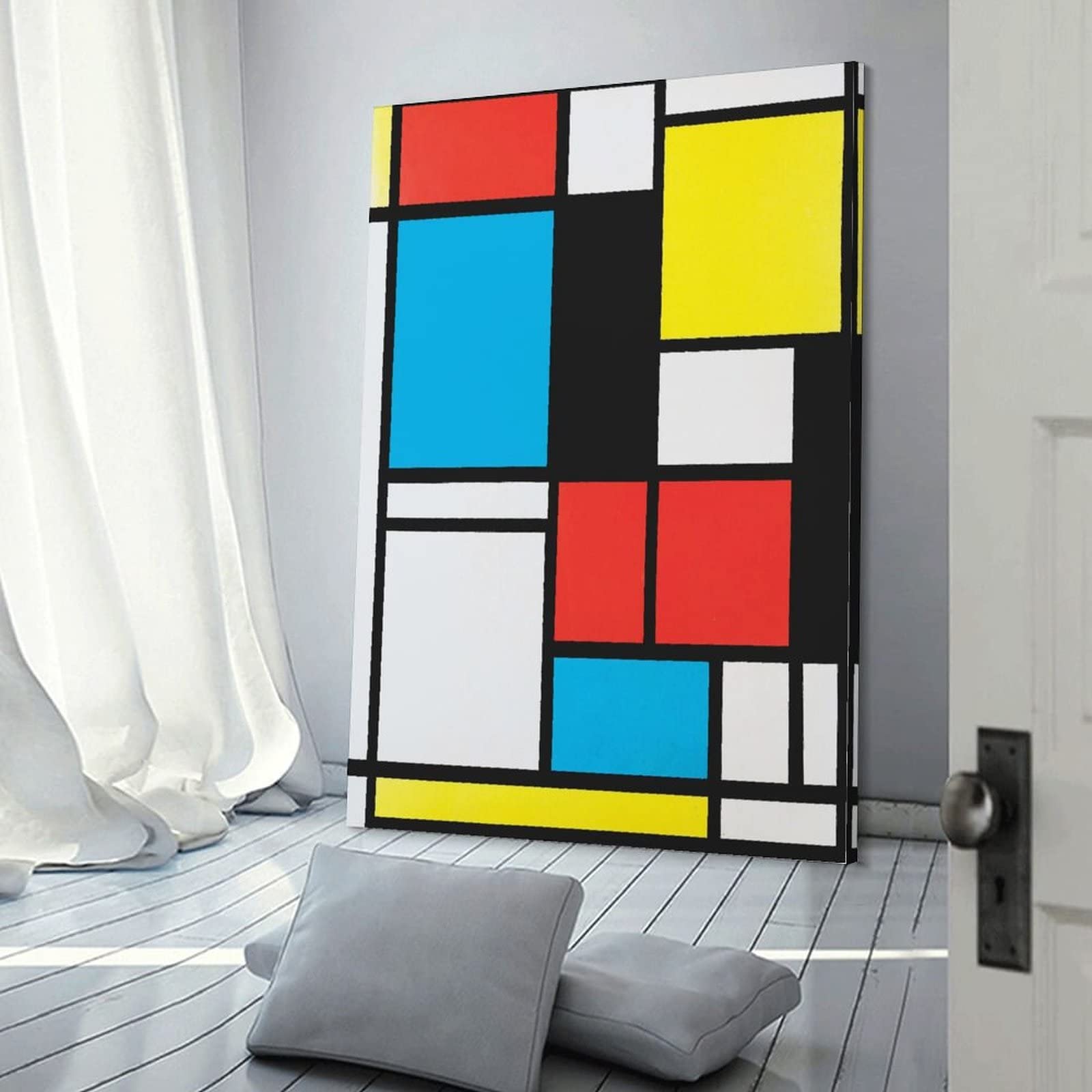 Amazon.co.jp: Piet Mondrianピート・モンドリアン絵画作品『赤・青
