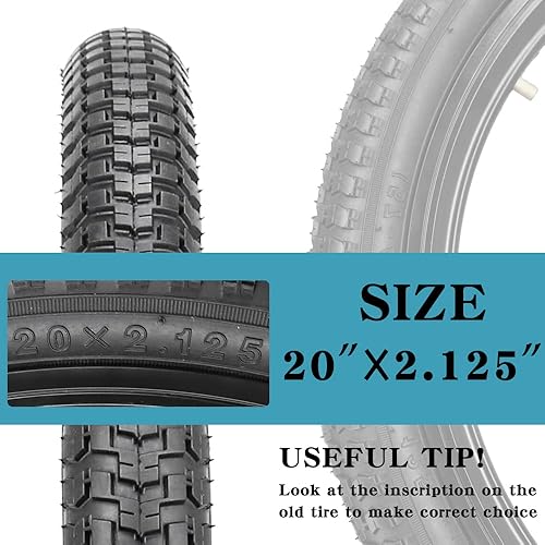 Miniatura 4 de Paquete de 2 neumáticos de bicicleta de 24 pulgadas26 x 1.95 pulgadas, 26 x 2.1 pulgadas, 20 x 2.125 pulgadas, 27.5 x 2.125 pulgadas, neumáticos de