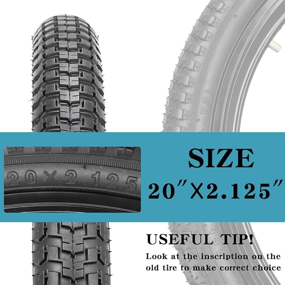 2 Pack 24/26x1.95 26x2.1 20x2.125 27.5x1.95/2.125 Inch Bike Tire Folding Bead Replacement Tire Double Packing for Mountain Bicycle Tire with or Without Tubes and Levers