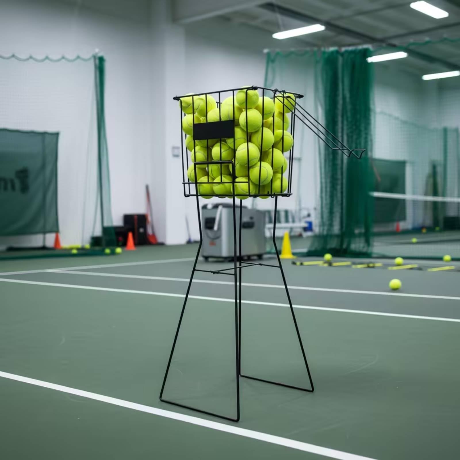 Carrello da Tennis Raccoglipalline Carrello Raccolta Cestino Portapalline Organizer in Rete di Design Portatile E Raccolta Rapida Capacità 72 Palline