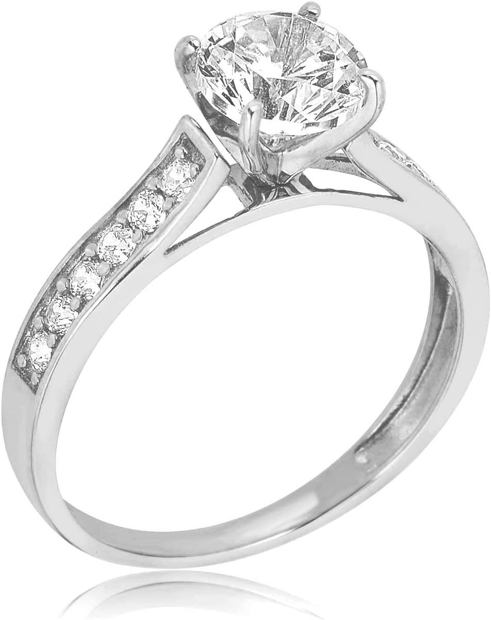 AVORA 10K Gold 1.25 Cttw Simulated Diamond CZ Engagement Wedding Anniversary Ring - Yellow or White Gold