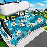 ENYORSEL Golf Cart Seat Covers, 100% Microfiber Golf Cart Seat Towel/Blanket with Tropical Flowers S