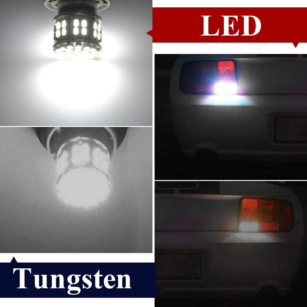 Ampoules LED 1157 BAY15D 6000K Blanc - Lot De 2, 50 SMD, 12V, Pour Feu Stop/position - Plus Lumineuses - 10