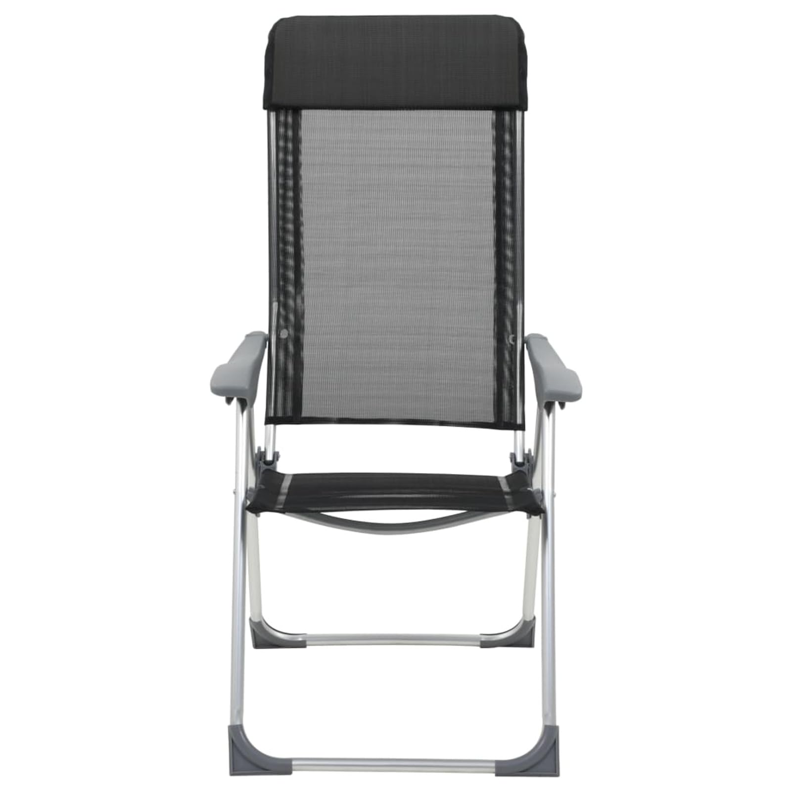 Klappbare Campingstühle 4 STK. Aluminium Schwarz Anglerstuhl Klappbar