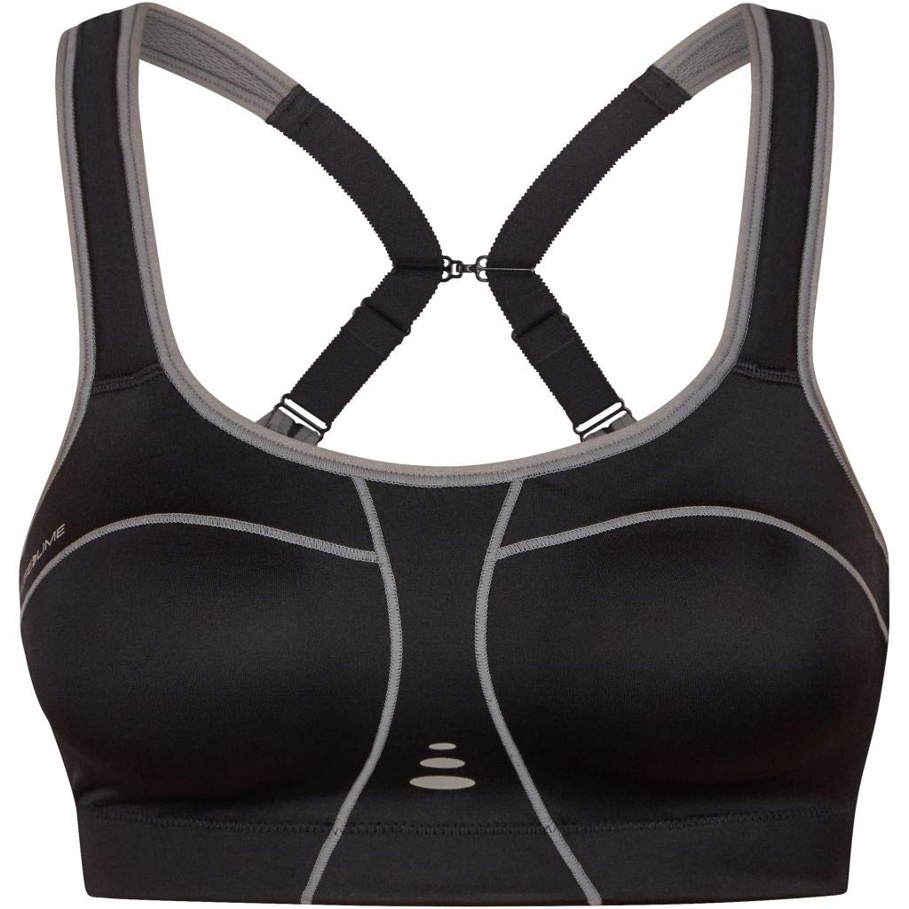 Pure Lime Sport BH Damen starker Halt | für Laufen & High-Impact Training | Gepolsterter sport BH für laufen & High-Impact Training | BH ideal für große brüste | Verstellbare Träger | Crossback