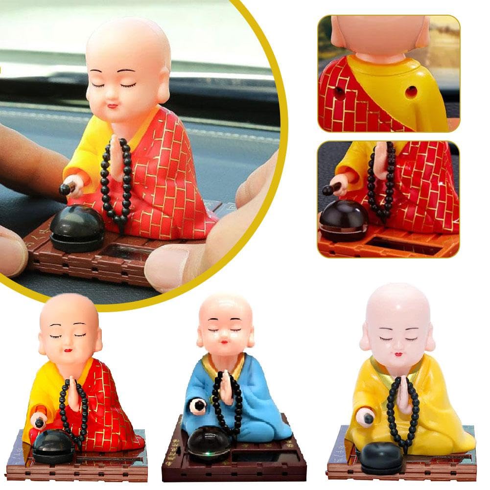 Amazon.co.jp: 僧侶 和尚 坊ちゃん 小坊主 置物 ソーラー式 木魚たたき