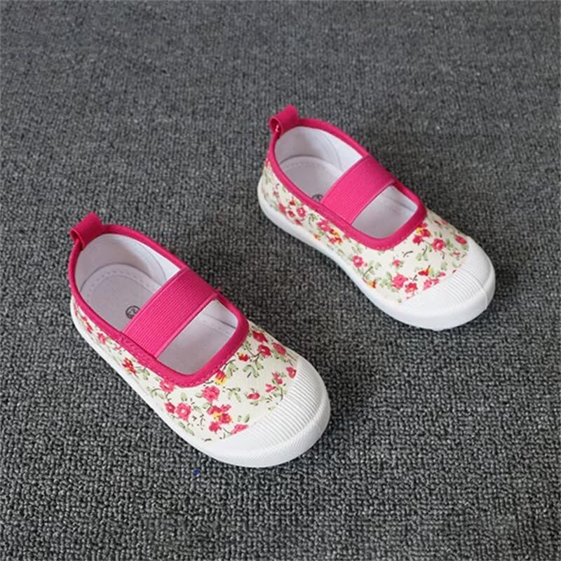 Zonkacen Girls Anti Skid Fashion Flower Elastic Dance Shoes for Ballet Perform Skirt Jeans Jogging Hiking Camping Exercise Trekking Vacation Pink 6.5 Toddler
