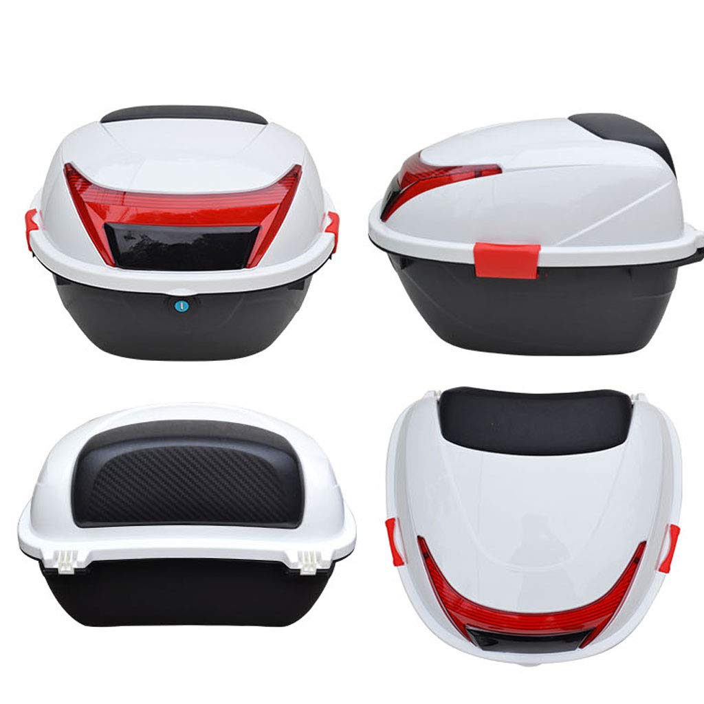 Bagażnik motocyklowy Hard Tail Bike Top Box Rack Mount Bagaż Kask Storage Carrier Case Universal Scooter z Keys & Plate, Anti-drop, odporny na zużycie, wodoodporny, odpowiedni do większości skuterów
