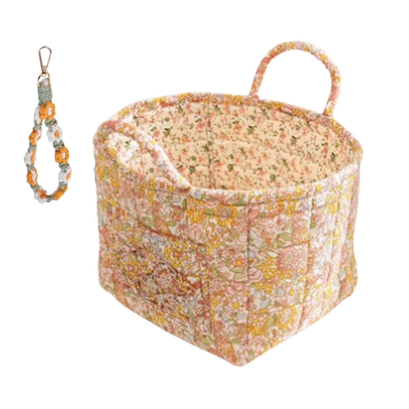 Boho Fabric Storage Basket, 2025 New Boho Quilted Fabric Storage Basket, Large Capacity Collapsible Laundry Hamper, 12.99x10.63x10.24 in Portable Folding Bag (H)