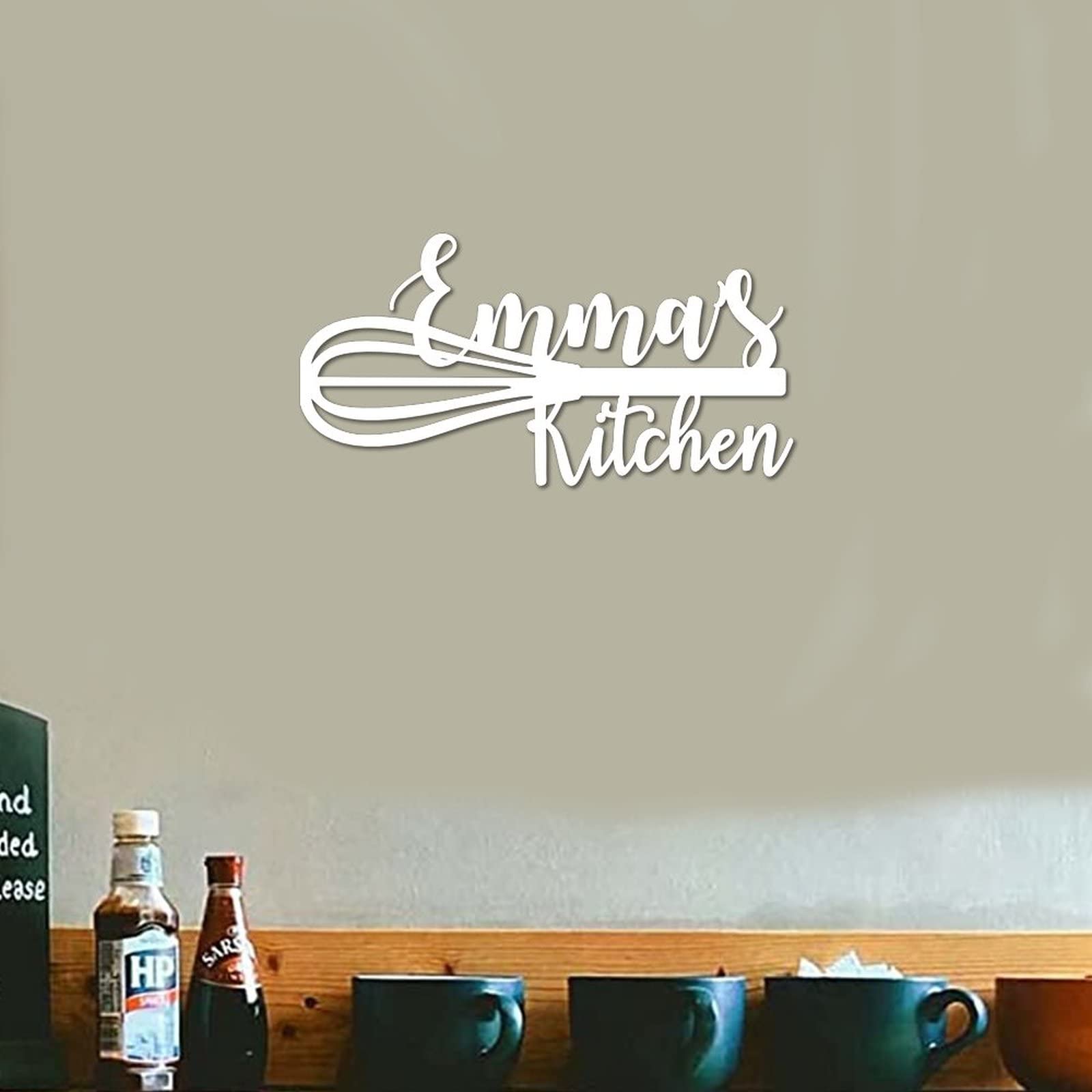 Letrero de metal personalizado para cocina, letrero de nombre de cocina, letra dividida, monograma de metal, puerta delantera, inauguración de la casa, regalo para amantes de la cocina, regalo de