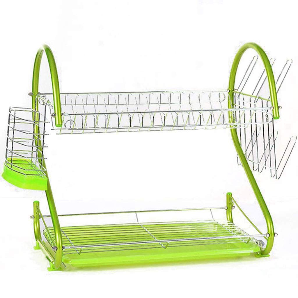 Dish Drainer-Plate Clothesline with Cutlery Basket-Anti-Rust Bathroom Shower Caddy Organizer Kitchen Store Basket for Shampoo Color A D