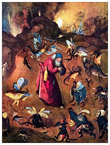 ArtPlazaBosch Hieronymus-Temptation of St. Anthony Decorative Panel, Wood, Multi-Colour, 60 x 1.8 x 80 cm