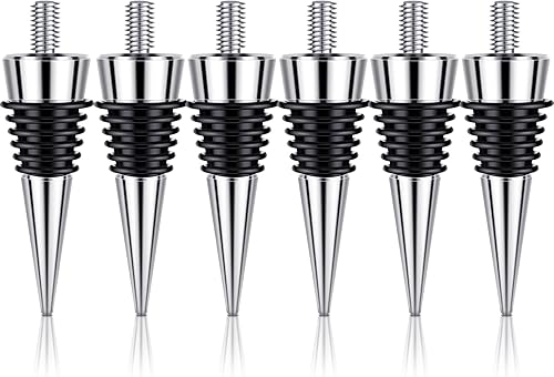 Tapón de botella de vino de acero inoxidable en blanco, kit de tapones de botella de vino reutilizables, tapones de botella cromados, accesorios