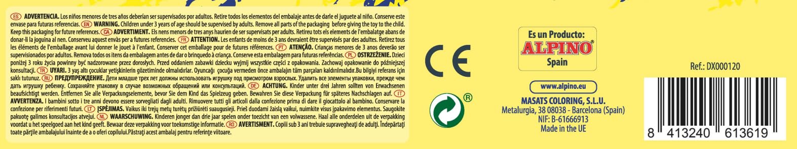 Maxidacs Alpino formato escolar 120 cera | Ceras de colores para niños